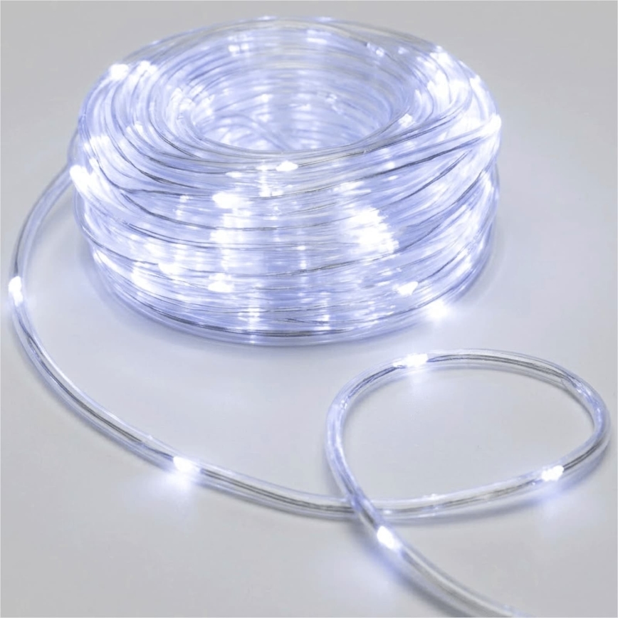 Aigostar - LED vonkajšia vianočná reťaz 100xLED/8 funkcií 3xAA 10,3m IP44 studená biela