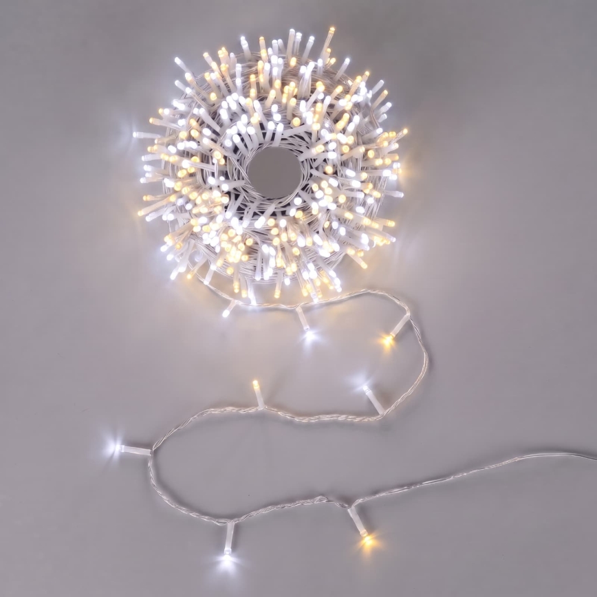 Aigostar - LED vonkajší vianočný reťaz 100xLED/8 funkcií 3xAA 10,3m IP44 teplá biela/studená biela