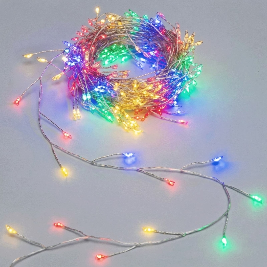 Aigostar - LED vonkajší vianočný reťazec 100×LED / 8 funkcií, 3×AA, 3,3 m, IP44, viacfarebný