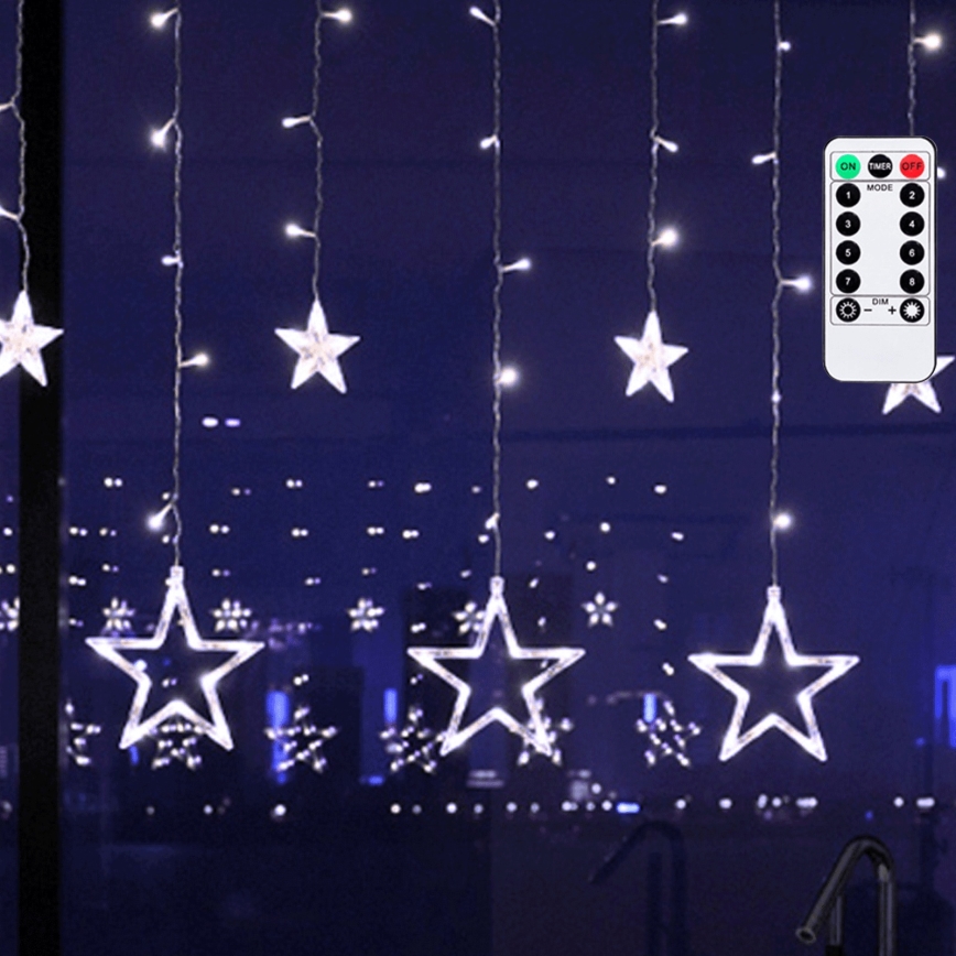 Aigostar - LED Vonkajší vianočný reťazec 120xLED/8 funkcií 3x0,6 m IP44 studená biela + diaľkové ovládanie