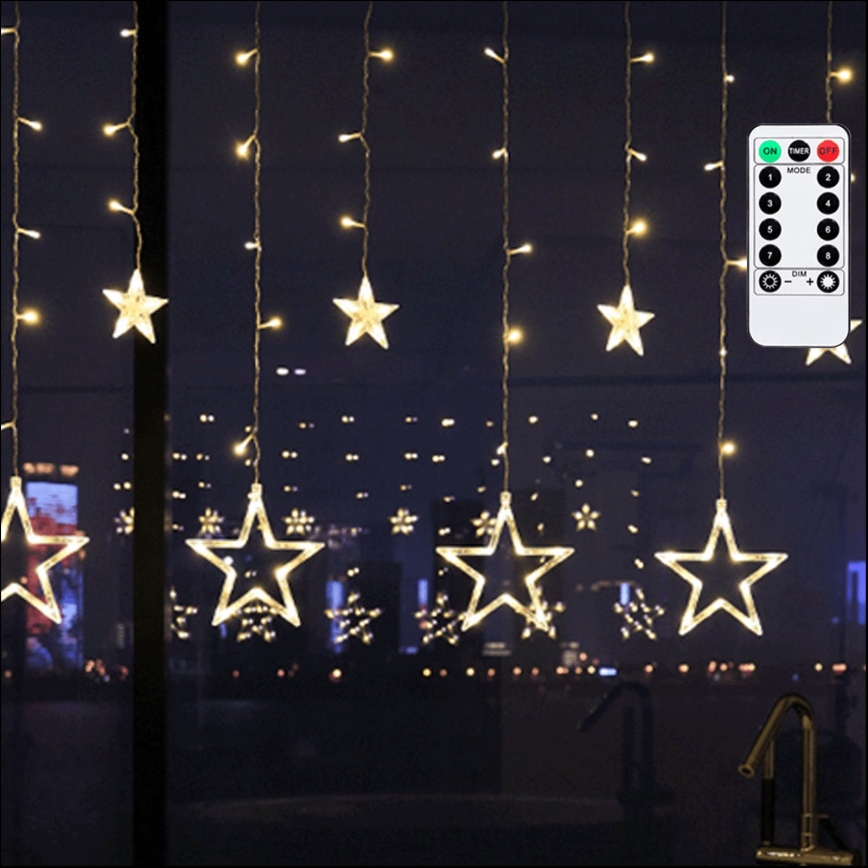 Aigostar - LED vonkajší svetelný reťazec 120xLED/8 funkcií 3x0,6 m IP44 teplá biela + diaľkové ovládanie