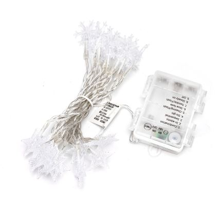 Aigostar - LED Vonkajší vianočný reťaz 25xLED/8 funkcií 3xAA 2,5 m IP44 studená biela