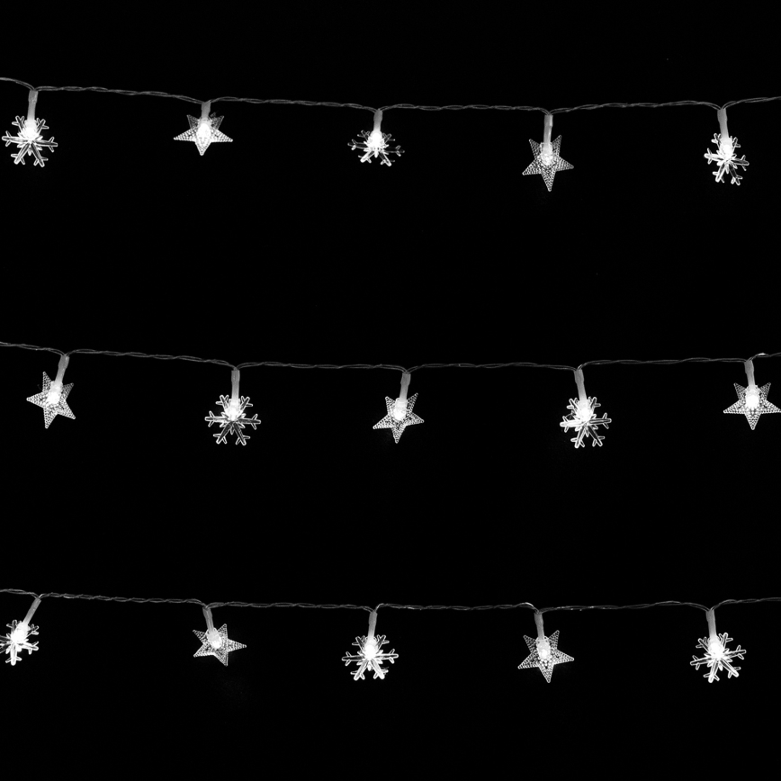 Aigostar - LED Vonkajšia  reťaz 25xLED/8 funkcií 3xAA 2,5 m IP44 studená biela
