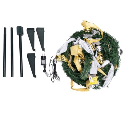 Aigostar - LED vonkajší vianočný stromček 80xLED 1,2m IP44 biela/zlatá teplá biela