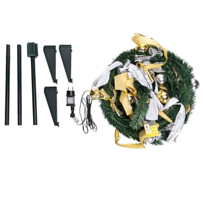 Aigostar - LED vonkajší vianočný stromček 80xLED 1,2m IP44 biela/zlatá teplá biela