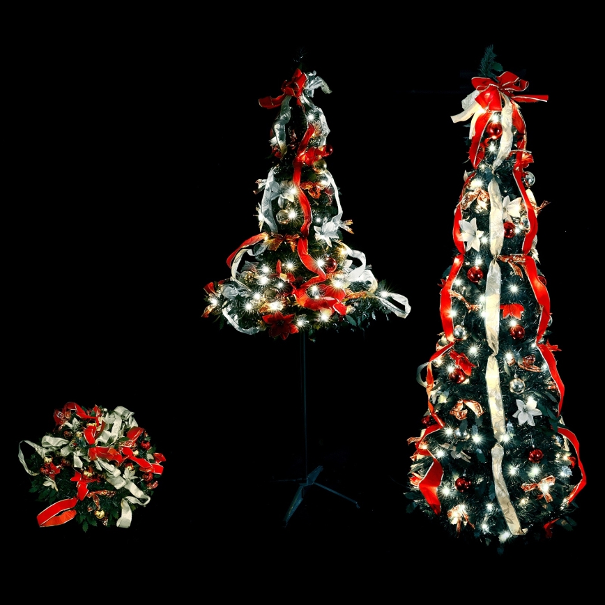 Aigostar - LED vonkajší vianočný stromček 100xLED 1,5m IP44 červená, studená biela