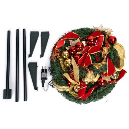 Aigostar - LED vonkajší vianočný stromček 100xLED 1,5m IP44 červená/zlatá teplá biela