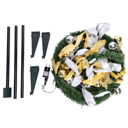 Aigostar - LED vonkajší vianočný stromček 100×LED 1,5m IP44 biela/zlatá studená biela