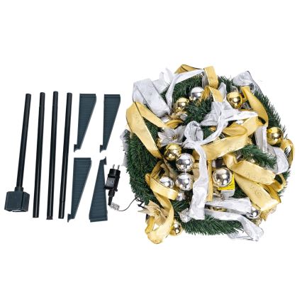 Aigostar - LED Vonkajší vianočný strom 150xLED 1,8m IP44 biela/zlatá studená biela
