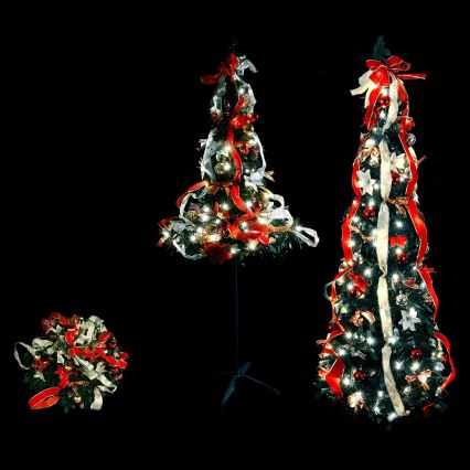 Aigostar - LED Vonkajší vianočný stromček 150xLED 1,8m IP44 červená studená biela