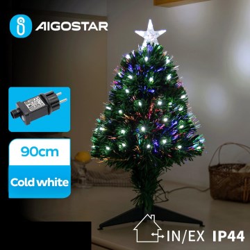 Aigostar - LED vonkajší vianočný stromček, 3,6 W, 230 V, 90 cm, IP44, studená biela