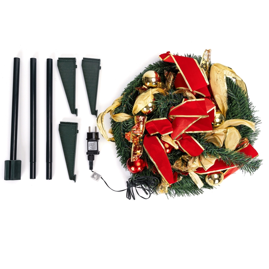 Aigostar - LED vonkajší vianočný strom 80xLED 1,2m IP44 červená studená biela