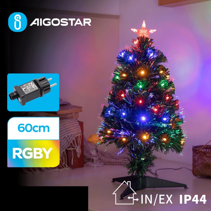Aigostar - LED Vonkajší vianočný stromček LED/3,6W/230V 60 cm IP44 multicolor