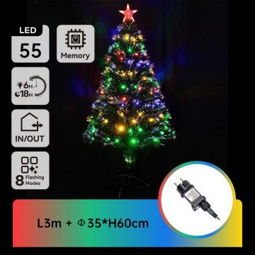 Aigostar - LED Vonkajší vianočný stromček LED/3,6W/230V 60 cm IP44 viacfarebný