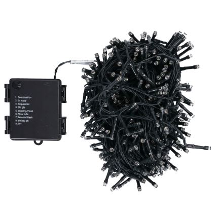 Aigostar - LED vonkajší vianočný svetelný reťazec 500xLED/8 funkcií 4xAA 25,3 m IP44 teplá biela