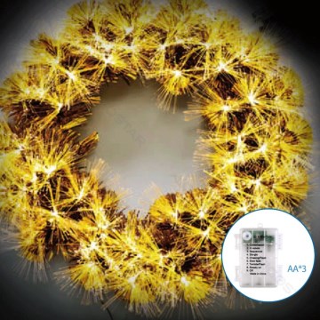 Aigostar - LED vonkajší vianočný veniec 3D 72xLED/3xAA pr. 50cm IP44 teplá biela