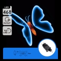 Aigostar - LED Vonkajšia dekorácia 468xLED 75 cm IP44 motýľ/modrá