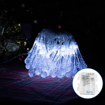 Aigostar - LED Vonkajšia dekoračná reťaz 50xLED/8 funkcií 5,3m IP44 studená biela