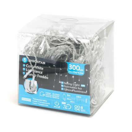 Aigostar - LED Vonkajšia dekoračná reťaz 75xLED/6W/230V 15x0,6m IP44 studená biela