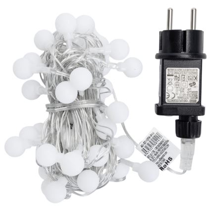 Aigostar - LED vonkajší dekoratívny svetelný reťazec 50xLED/8 funkcií 5 m IP44 studená biela