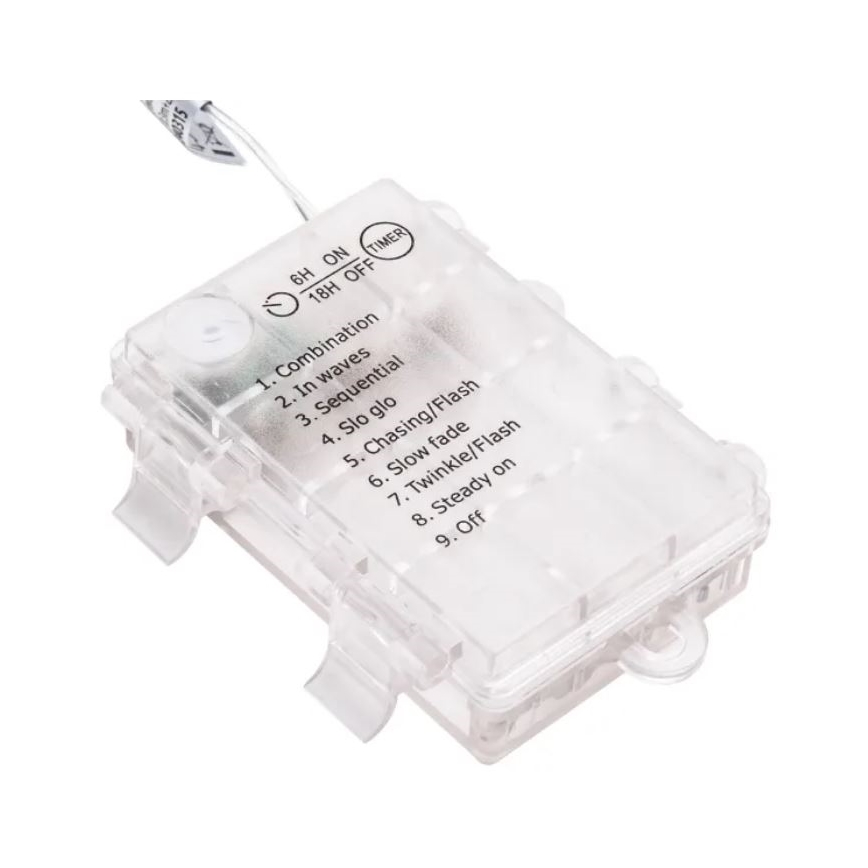 Aigostar - LED Vonkajšia vianočná reťaz 50xLED/3xAA/8 funkcií 5,3 m IP44 studená biela