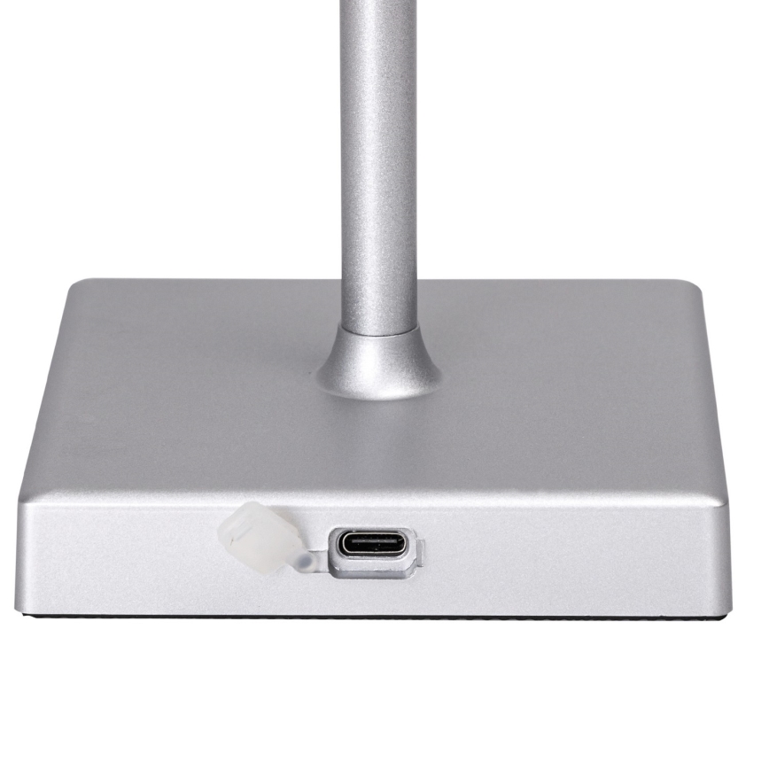 Aigostar - LED Vonkajšia stmievateľná nabíjacia stolná lampa LED/4W/5V 3600mAh biela/matný chróm IP54