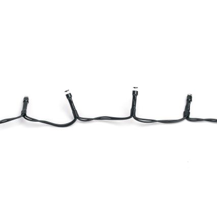 Svetlá s LED diódami sú umiestnené na čiernom kábli. Svetlá sú rozmiestnené nerovnomerne. Biele LED diódy sú zasadené v čiernych objímkach.