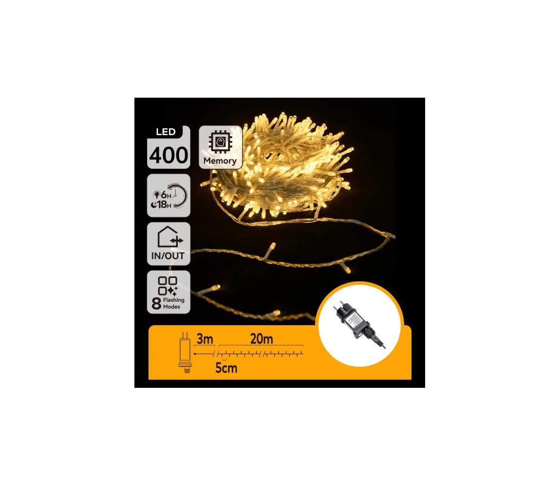 B.V. - LED vonkajšia svetelná reťaz 400xLED/6W/230V 20m IP44 teplá biela B10303ABLZ