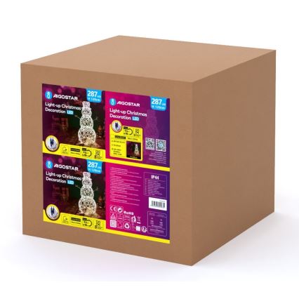 Aigostar - LED Vonkajšia vianočná dekorácia 3,6W/31/230V 2700K 120 cm IP44 snehuliak