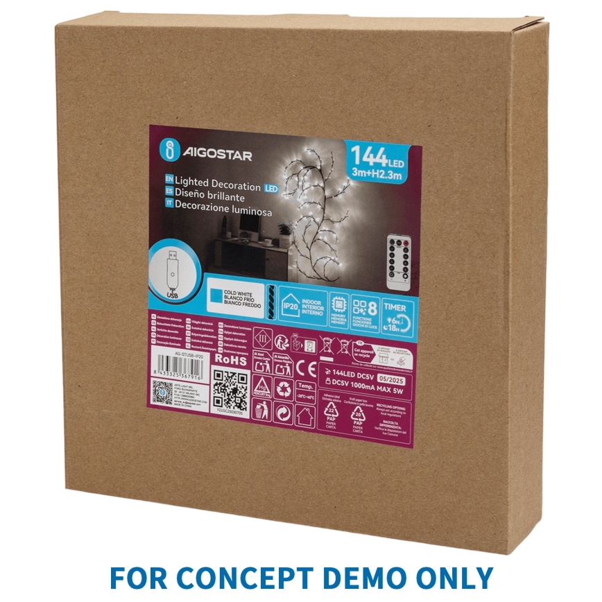 Aigostar - LED vonkajšia vianočná dekorácia 540xLED/6W/230V IP44 teplá biela 45 cm kruh