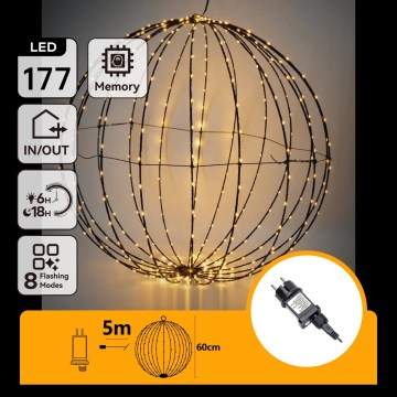 Aigostar - LED Vonkajšia vianočná dekorácia LED/3,6W/230V 60 cm IP44 guľa teplá biela