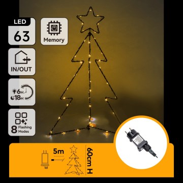Aigostar - LED Vonkajšia vianočná dekorácia LED/3,6W/230V 60 cm IP44 strom teplá biela