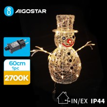 Aigostar - LED Vonkajšia vianočná dekorácia LED/3,6W/31/230V 2700K 60 cm IP44 snehuliak