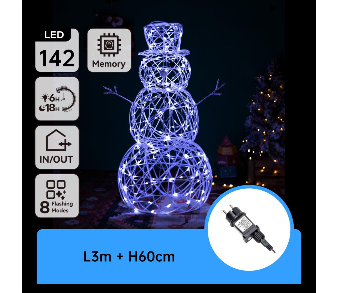 B.V. -LED Vonkajšia vianočná dekorácia LED/3,6W/31/230V 6500K 60cm IP44 snehuliak B10303KW5