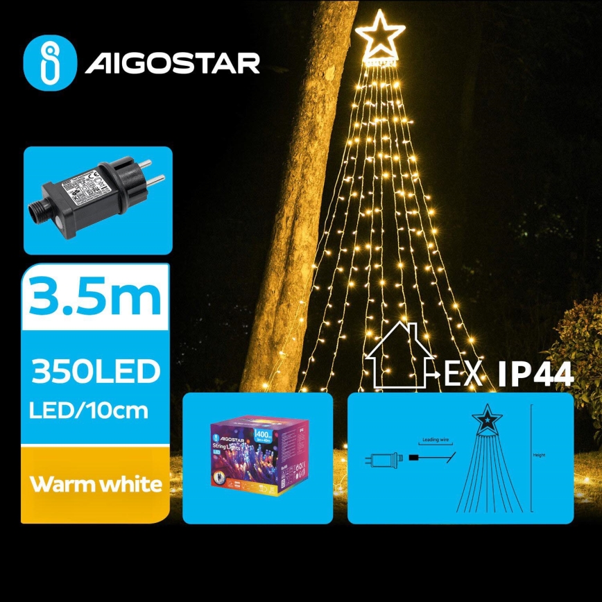 Aigostar - LED Vonkajšia vianočná dekorácia LED/6W/230V 3,5m IP44 teplá biela