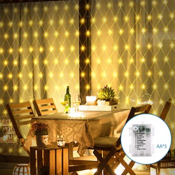 Aigostar - LED Vonkajšia vianočná reťaz 100xLED/8 funkcií/3xAA 4,5x1,5m IP44 teplá biela