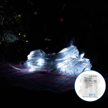 Aigostar -LED Vonkajšia vianočná reťaz 100xLED/8 funkcií 4,5x1,5m IP44 studená biela