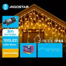 Aigostar - LED Vonkajšia vianočná reťaz 100xLED/8 funkcií 8x0,6m IP44 teplá biela