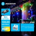 Aigostar - LED Vonkajšia vianočná reťaz 100xLED/8 funkcií 8x0,6m IP44 viacfarebná