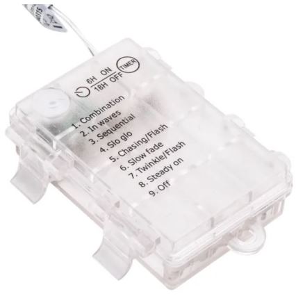 Aigostar - LED vonkajšia vianočná reťaz 100xLED/3xAA/8 funkcií 10,3 m IP44 viacfarebná