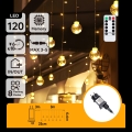 Aigostar - LED vonkajšia vianočná reťaz 120xLED/8 funkcií 3x0,6m IP44 teplá biela + diaľkové ovládanie