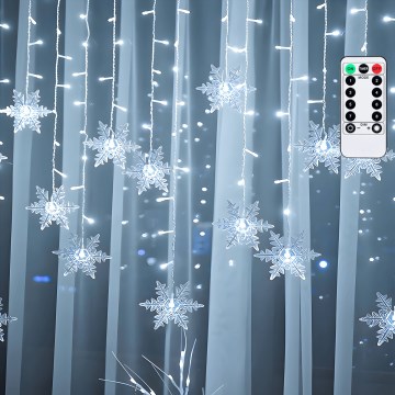 Aigostar - LED vonkajšia vianočná reťaz 120xLED/8 režimov 3x0,7m IP44 studená biela + diaľkové ovládanie
