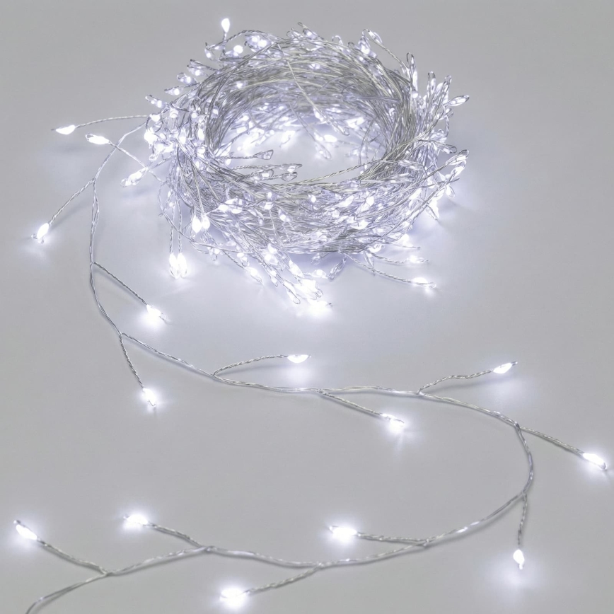 Aigostar - LED Vonkajšia vianočná reťaz 200xLED/8 funkcií 3xAA 6,3m IP44 studená biela