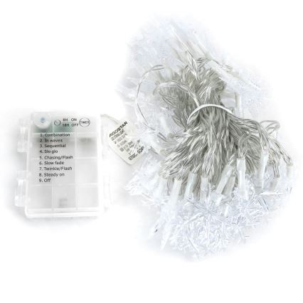 Aigostar - LED Vonkajší  reťaz 25xLED/8 funkcií 3xAA 2,5m IP44 teplá biela hviezdy