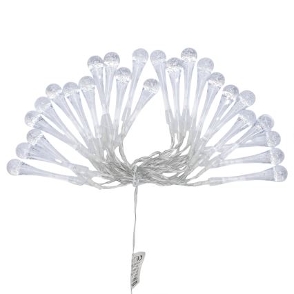 Aigostar - LED vonkajší reťaz 25xLED/8 funkcií 3xAA 2,5 m IP44 teplá biela kvapky