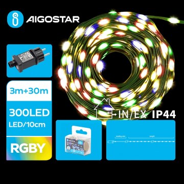 Aigostar - LED Vonkajšia vianočná reťaz 300xLED/8 funkcií 33m IP44 multicolor