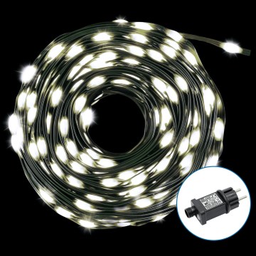 Aigostar - LED Vonkajšia vianočná reťaz 300xLED/8 funkcií 33m IP44 studená biela