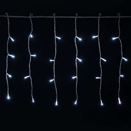 Aigostar - LED Vonkajší vianočný reťazec 300xLED/8 funkcií 3xAA 18x0,4m IP44 studená biela