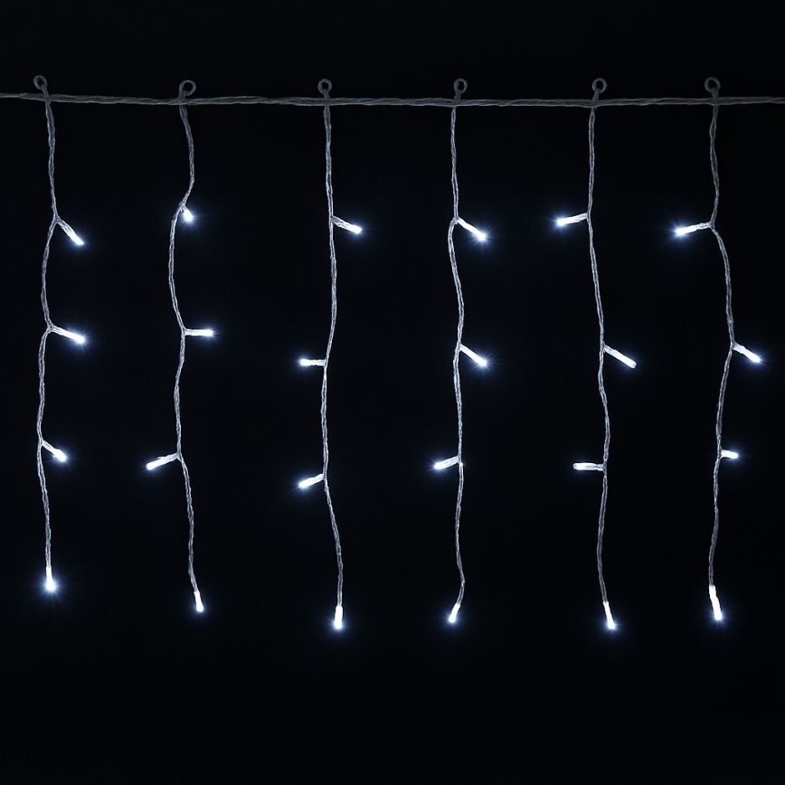 Aigostar - LED Vonkajší vianočný reťazec 300xLED/8 funkcií 3xAA 18x0,4m IP44 studená biela