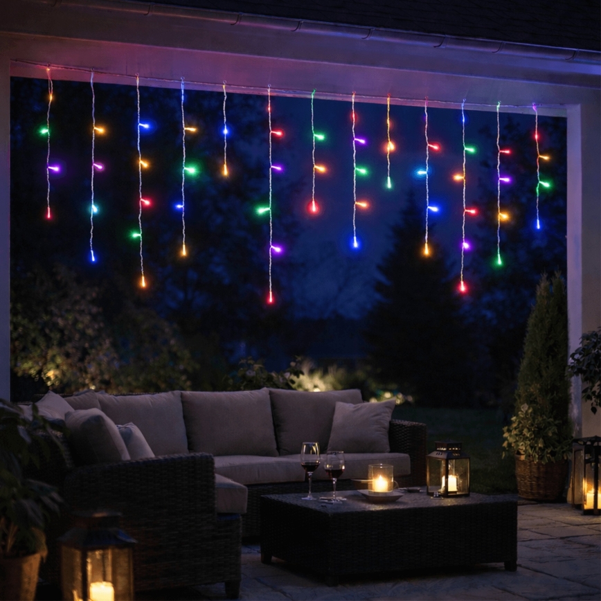 Aigostar - LED vonkajšia vianočná reťaz 300xLED/8 režimov 3xAA 18x0,6 m IP44 viacfarebná